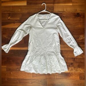 Sail To Sable White Embroidered Long Sleeve Dress; Size XS